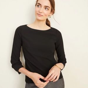 Ann Taylor Boat Neck Top in Bi Stretch Cotton